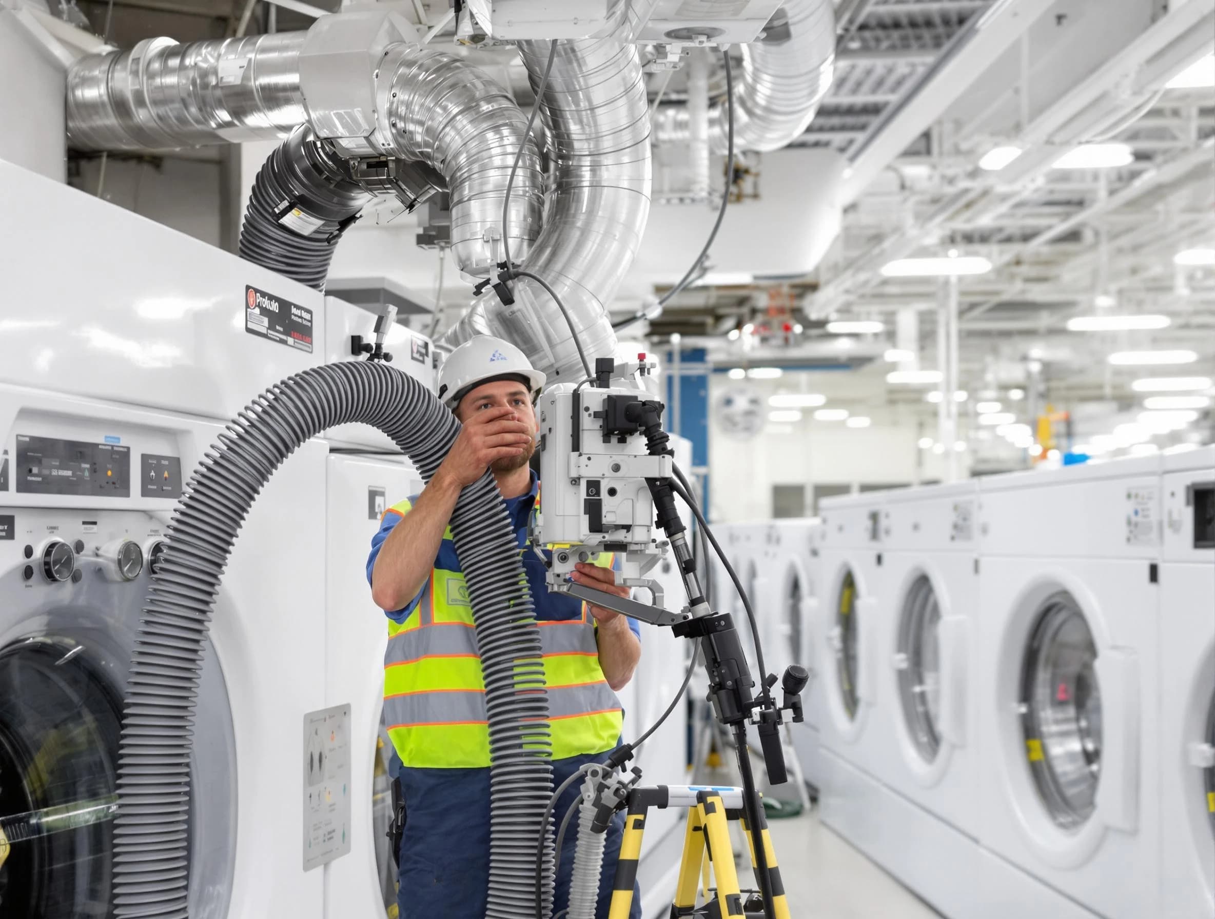 Cottondale Dryer Vent Cleaning team performing commercial-grade dryer vent cleaning at a business facility in Cottondale