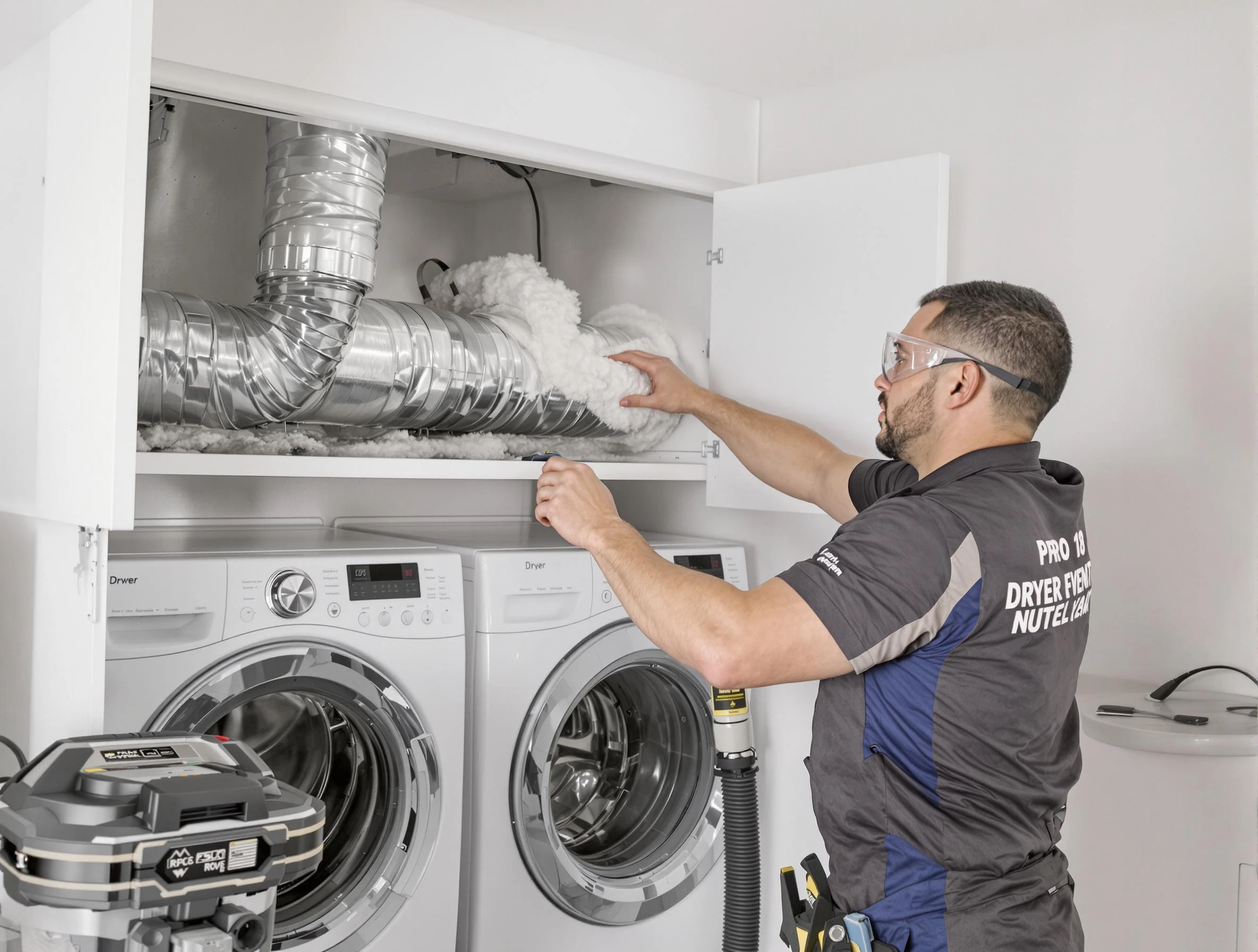 Cottondale Dryer Vent Cleaning certified technician performing specialized gas dryer vent cleaning in Cottondale